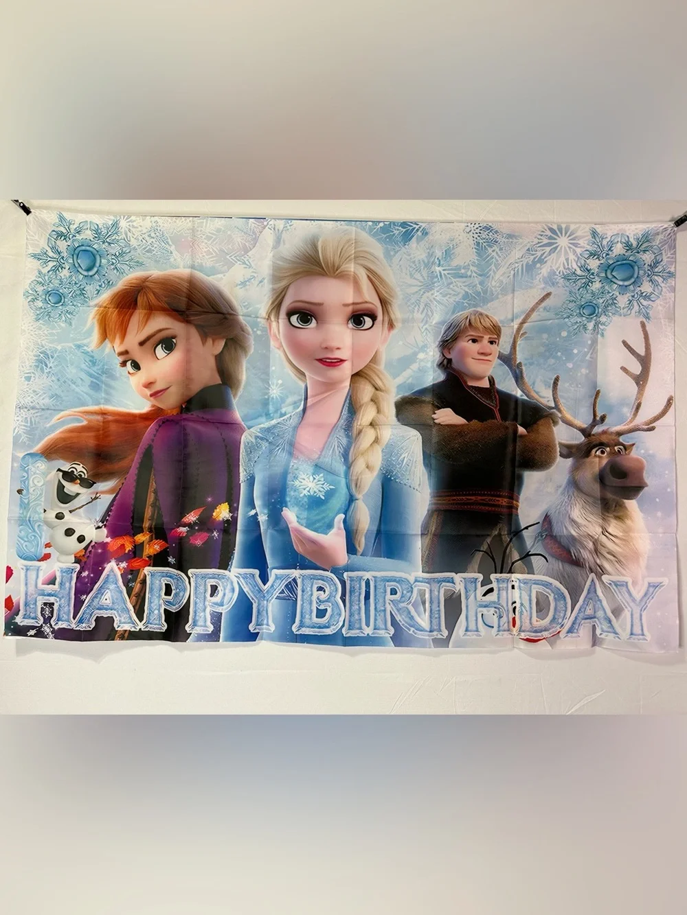 Frozen Happy Birthday Backdrop Banner 48”x32”